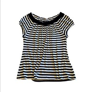 INC Black and White striped Blouse